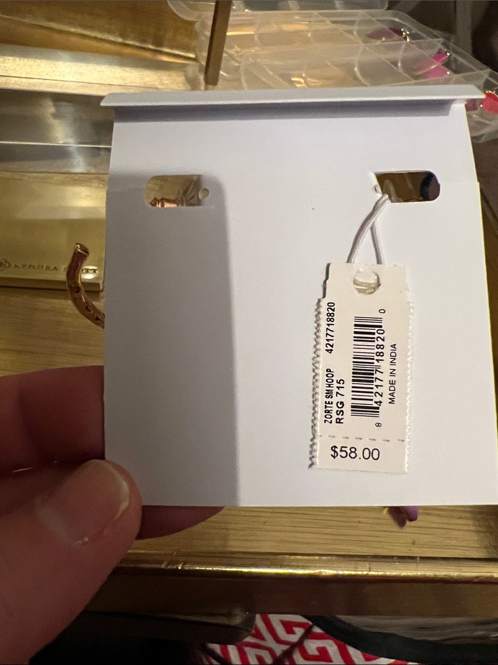Kendra Scott Hammered Hoop Earrings in Rose Gold - Picture 2 of 2